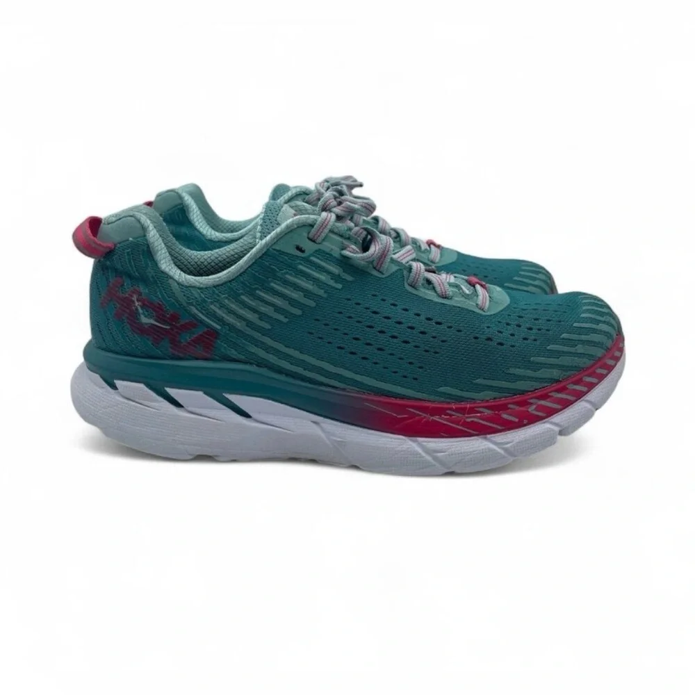 Hoka One One Clifton 5 Women's Size 7 Running Shoes Teal - Picture 3 of 6